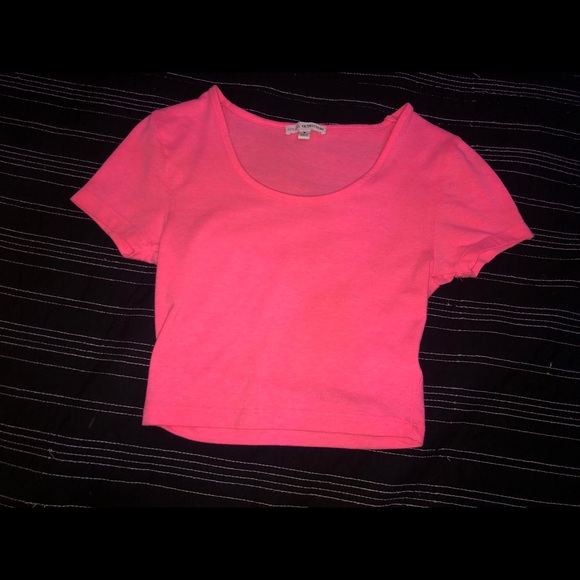 Neon Pink Crop Top - Picture 1 of 2